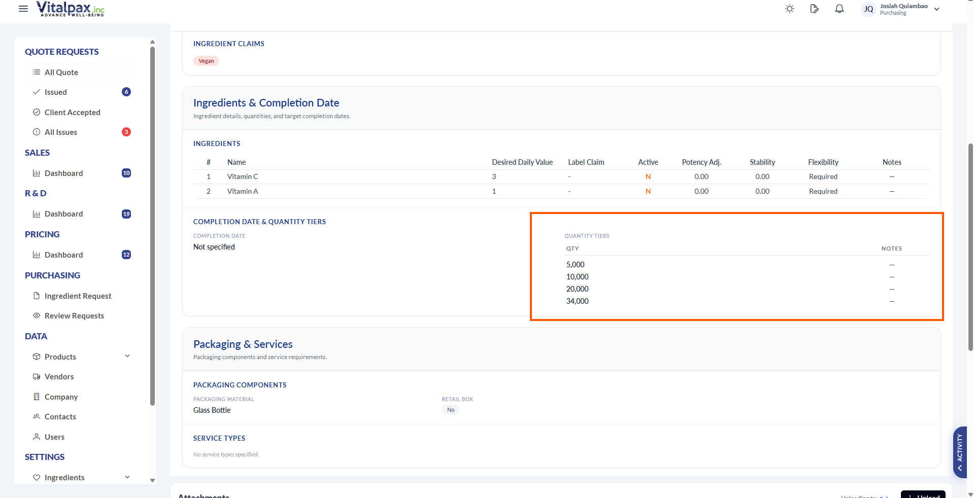 Tiered pricing structure