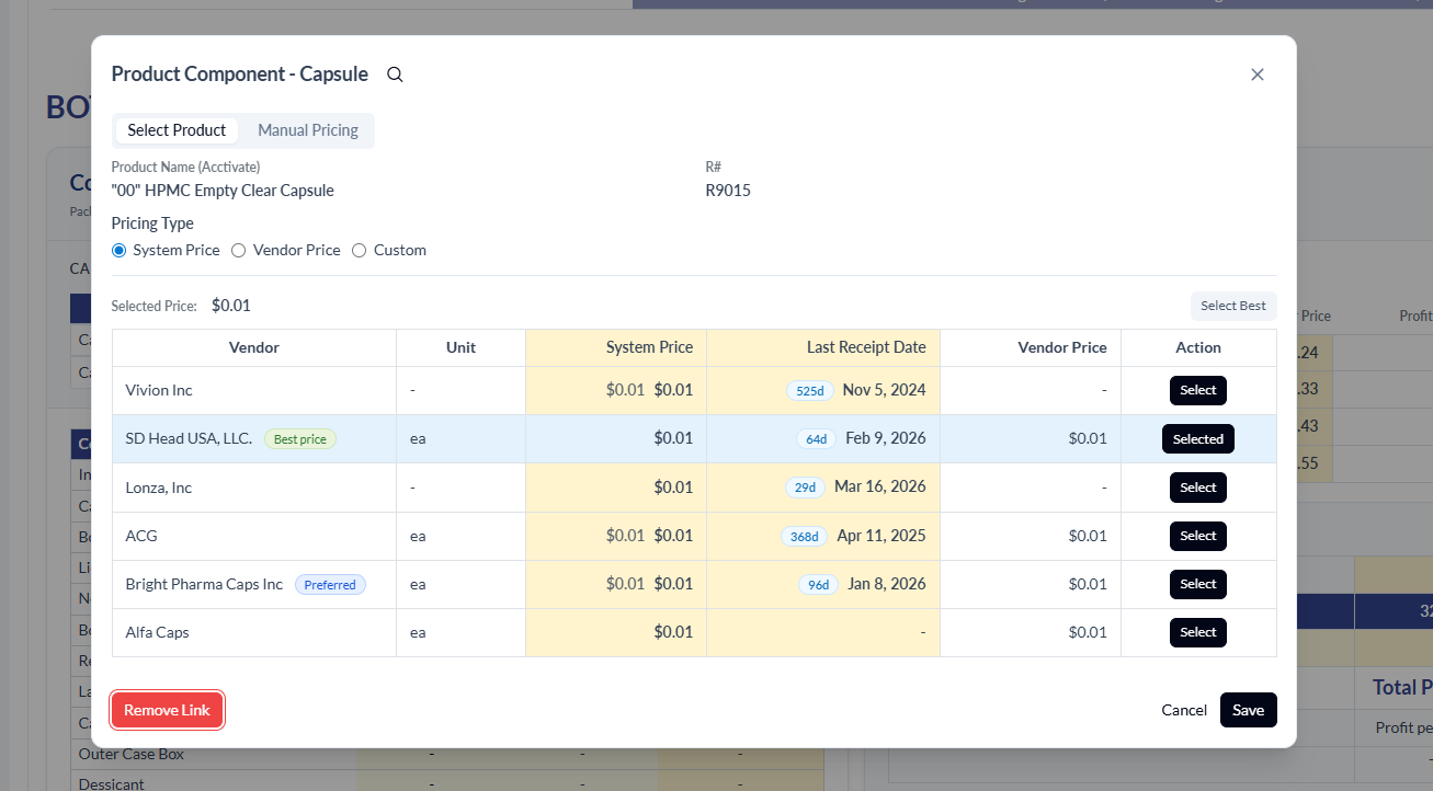 Capsule calculator